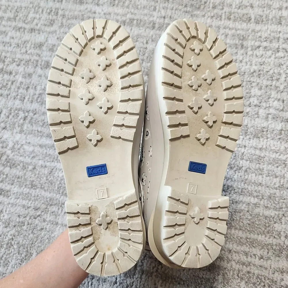 Keds women's Rowan rain boats beige bandana paisley print size 7